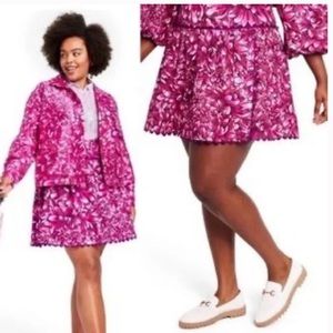 ❤️❤️ Kika Vargas Mum Floral Scallop Edge Faux Wrap Mini Skirt❤️❤️sz8